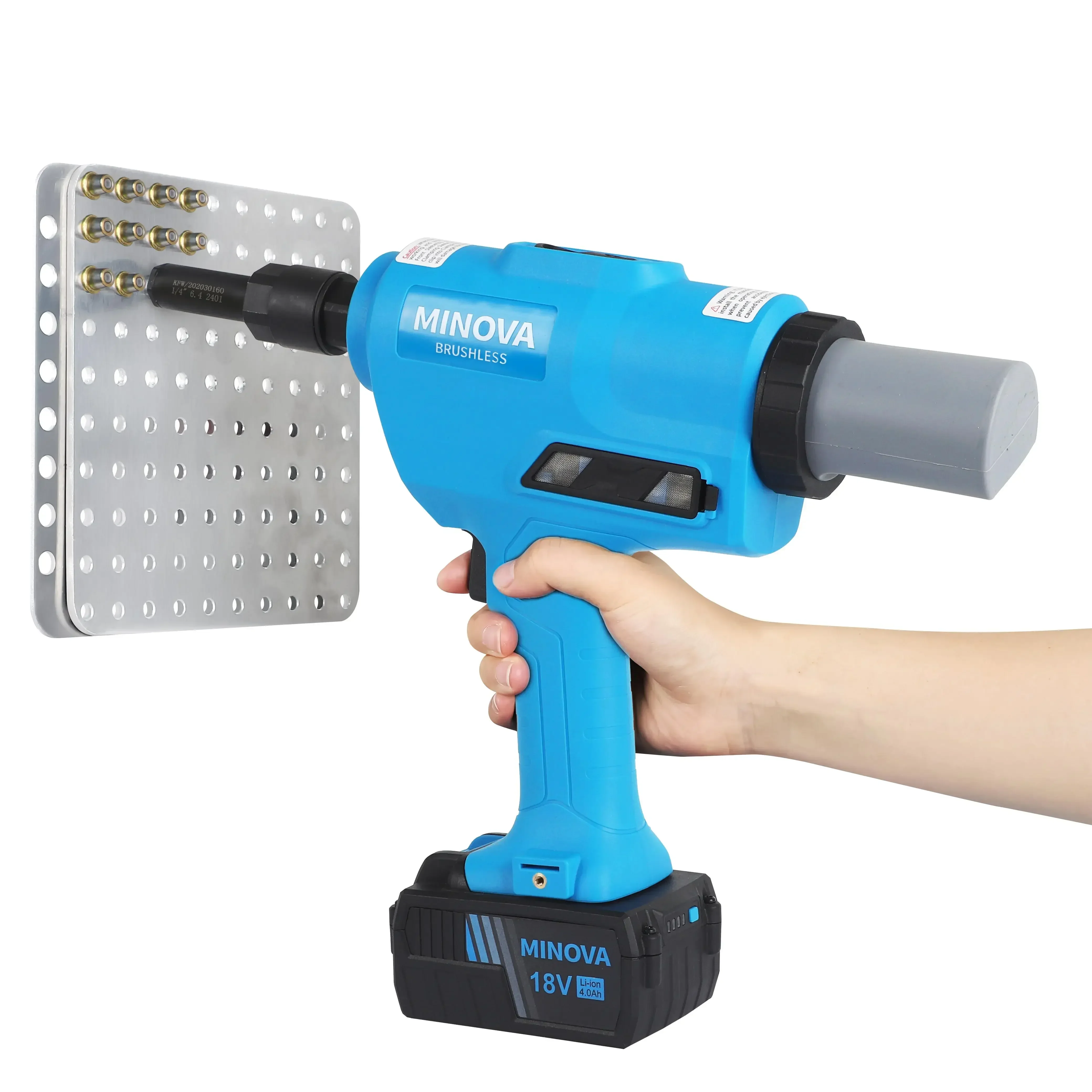 MINOVA Brushless Install Magna Grip C6L Lockbolt Hemlok Riveter Battery Operated Riveting Gun