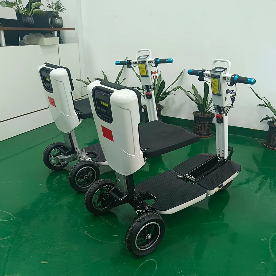 350W 48V Folding Electric Double Disc Brake Tricycle for Disability 3 Wheel Mobility Scooters for Seniors Lightweight