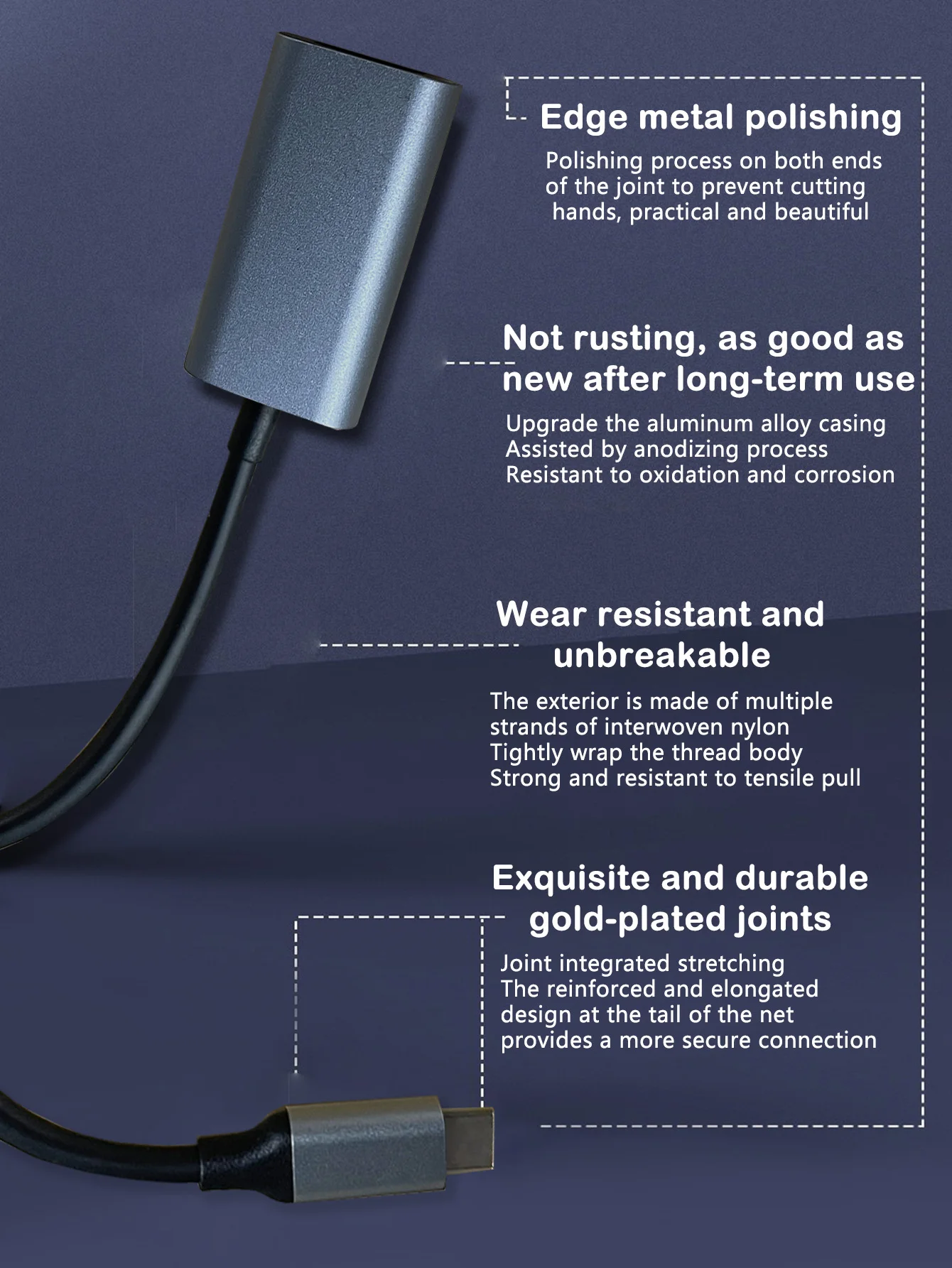 كابل محول 4K عالي الوضوح من النوع C إلى HDTV، كابل تحويل عرض الهاتف المحمول إلى الكمبيوتر