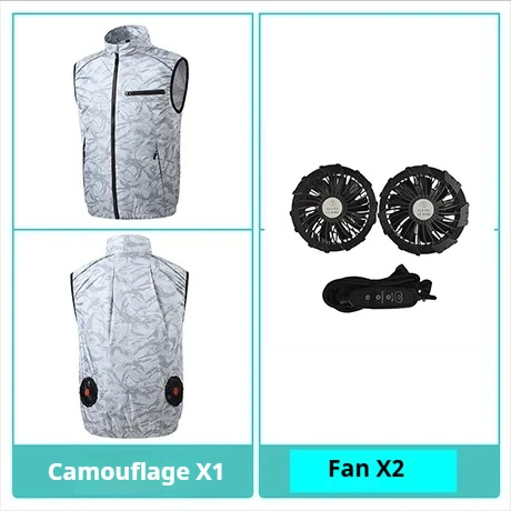 Ice Vest with 2 Fans Fast Cooling Wear for Construction Golf Hiking Summer Air Conditioned Clothing Same Gender Design