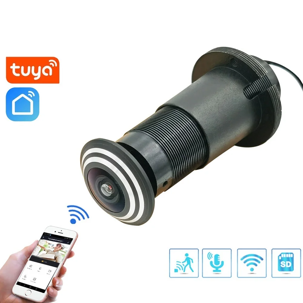 Go! Tuya Video Peephole Wifi Camera Motion Detection Door Viewer Video-eye Wireless Intercom Home Security Auto Record