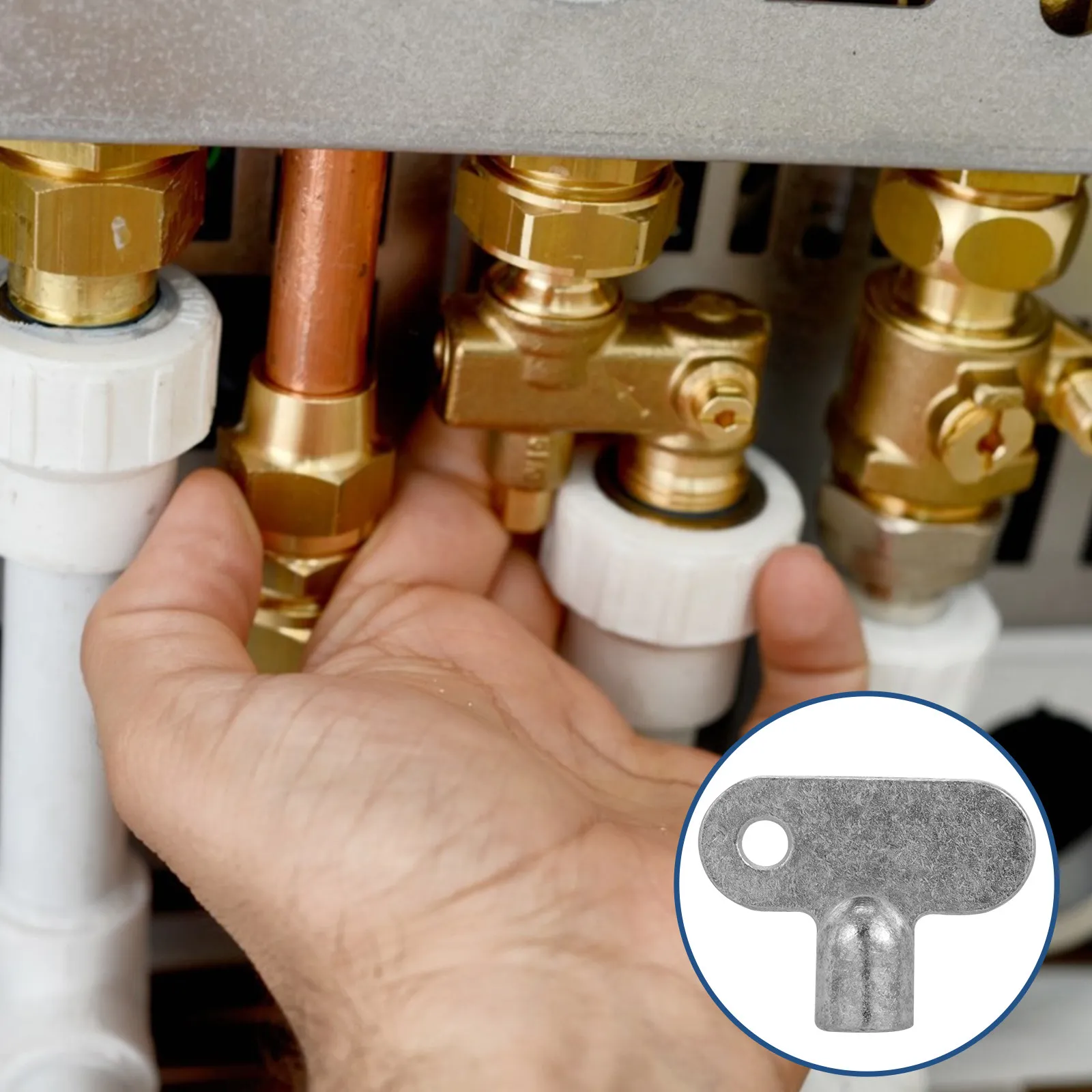 

5Pcs Radiator Bleed Key Zinc Alloy Polished Silver Tone Clock-Type Handle for Air Vents Radiator Wrench Plumbing Tool Faucet