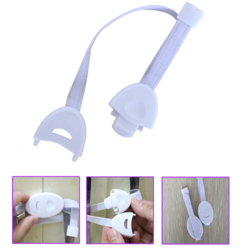 

2pcs Adjustable Cabinet Lock U-Shaped Safety Latch For Drawers Knobs Kitchen Pantry Doors Anti-Pinch Safety Cabinet Door Lock