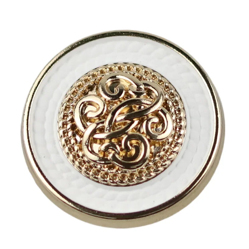 10pcs Fashionable Round Buttons High Quality Gold Color Zinc Alloy Shank Buttons Woman Clothing Decorative Buttons