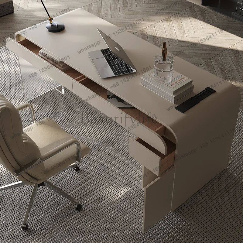 FG Acrylic Suspended Modern Office Desk Small-sized Writing Italian Office Desk Light Luxury Computer Office Furniture Tisch XYO