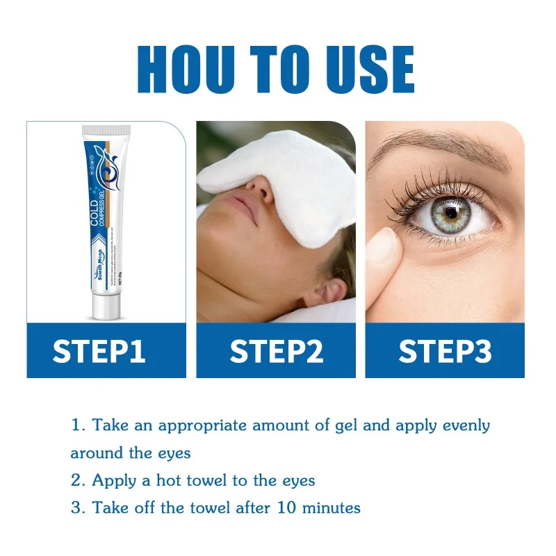 Eyes Cold Compress Gel Relieves Fatigue Remove Red Eyes Blood Dry and Blurry Apply Care Gel and Sterilize Moisturize Eyes Care