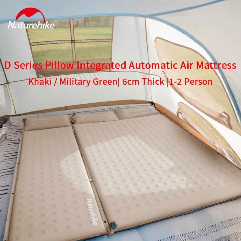 

Naturehike D Series Pillow Integrated Automatic Air Mattress 6cm Thick Connectable Outdoor Camping Home Use Lightweight Portable