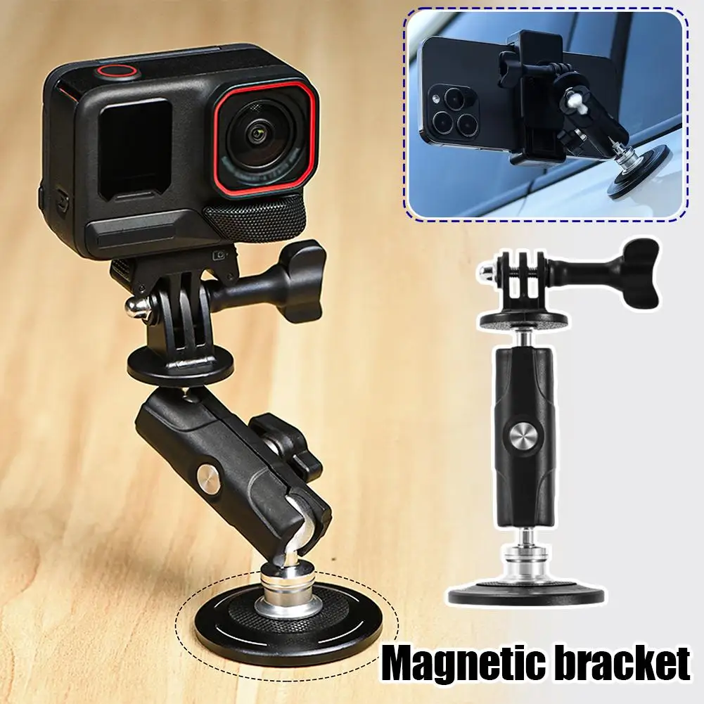   Untuk DJI Action Braket Magnetik Cangkir Isap Mobil Logam dengan Aksesori Adaptor Kepala Bola Rotasi untuk Go Pro Hero T3N7