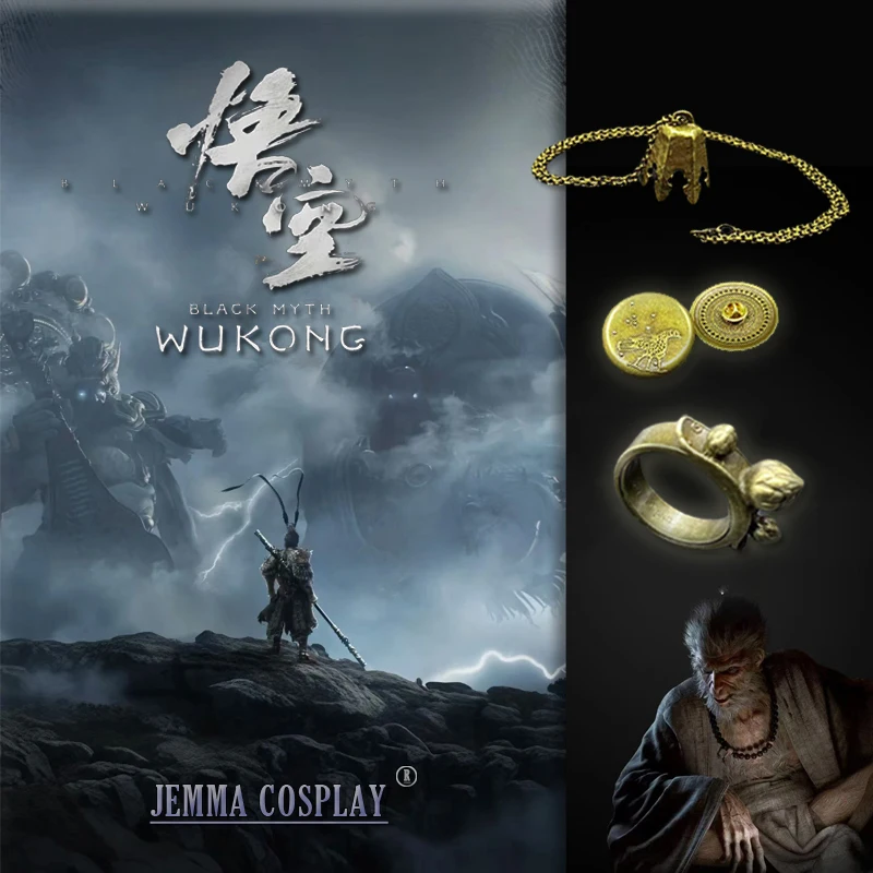 Wukong شكل حلقة سوداء للأسطورة القرد ، إكسسوارات لعبة تأثيري ، شخصيات لعبة ، فنون معدنية ، شارة قلادة ، هدايا