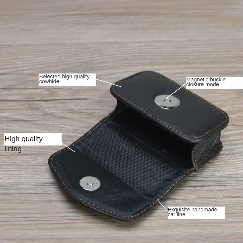 Japanese Style Handmade Leather Folding Reading Glasses Case Can Be Worn with A Belt for Easy Portability Storage Box