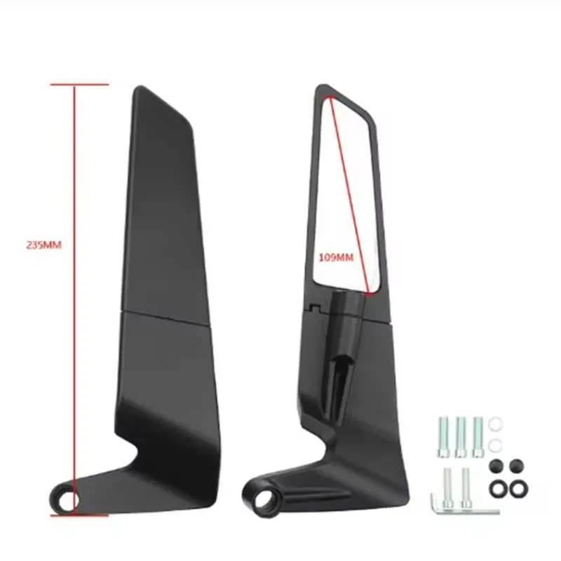 Moto Rearview Mirrors Universal 8mm 10mm Wide Angle Aluminum Alloy Motorcycle Mirrors HD Vision Fixed Wind Wing Side Mirror