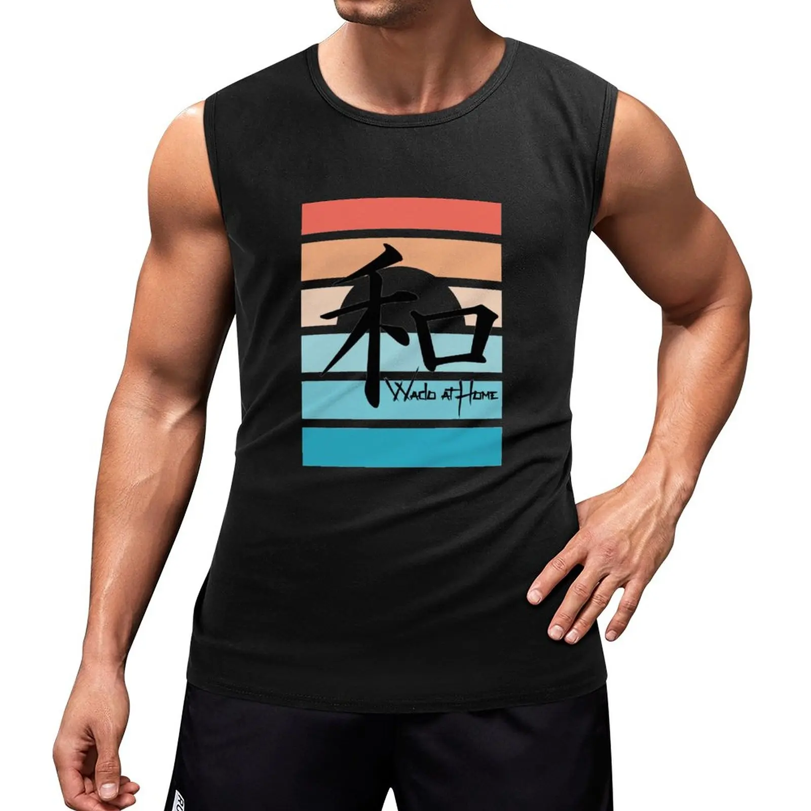 

New Wado at Home Sunset Tank Top summer Men's tops Men's gym articles