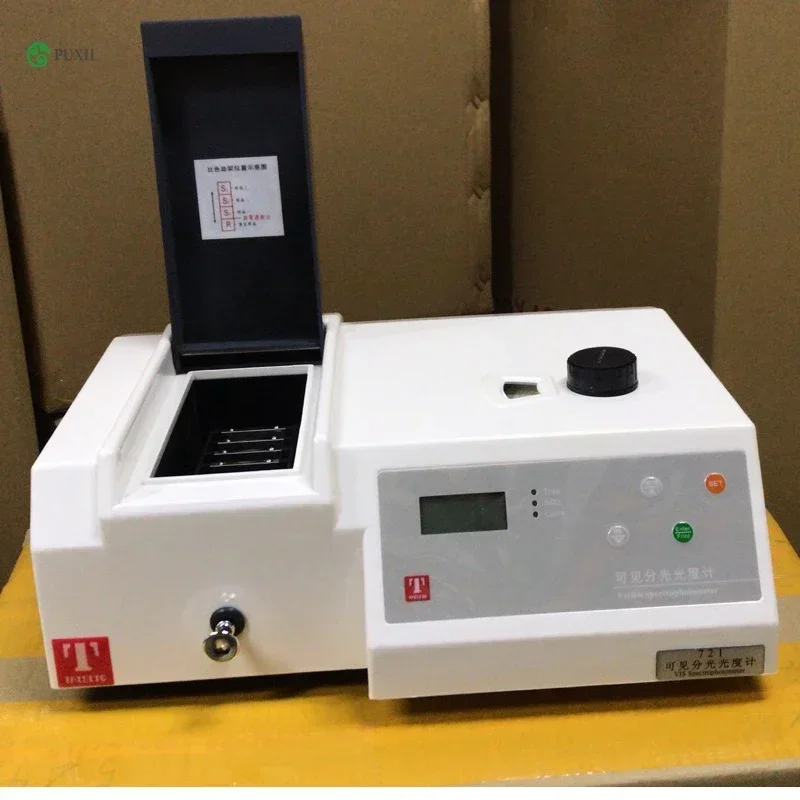 

722 Visible Spectrometer Wavelength 325-1050nm UV Spectrophotometer Tester Precision UV-Vis Photometer with Analyser Cuvette Kit