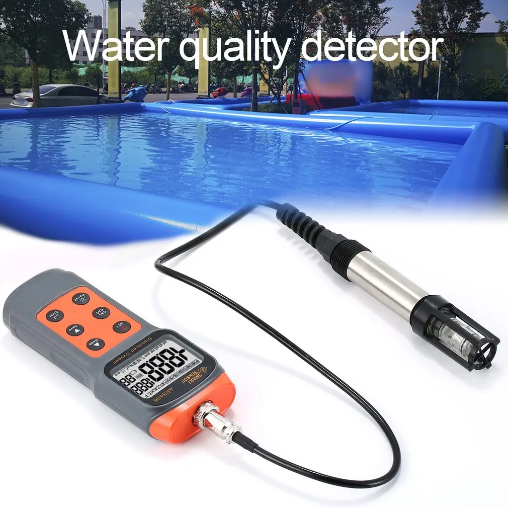 Tester di qualità dell'acqua del misuratore di ossigeno disciolto con Display digitale professionale AR8406 misurazione precisa intelligente