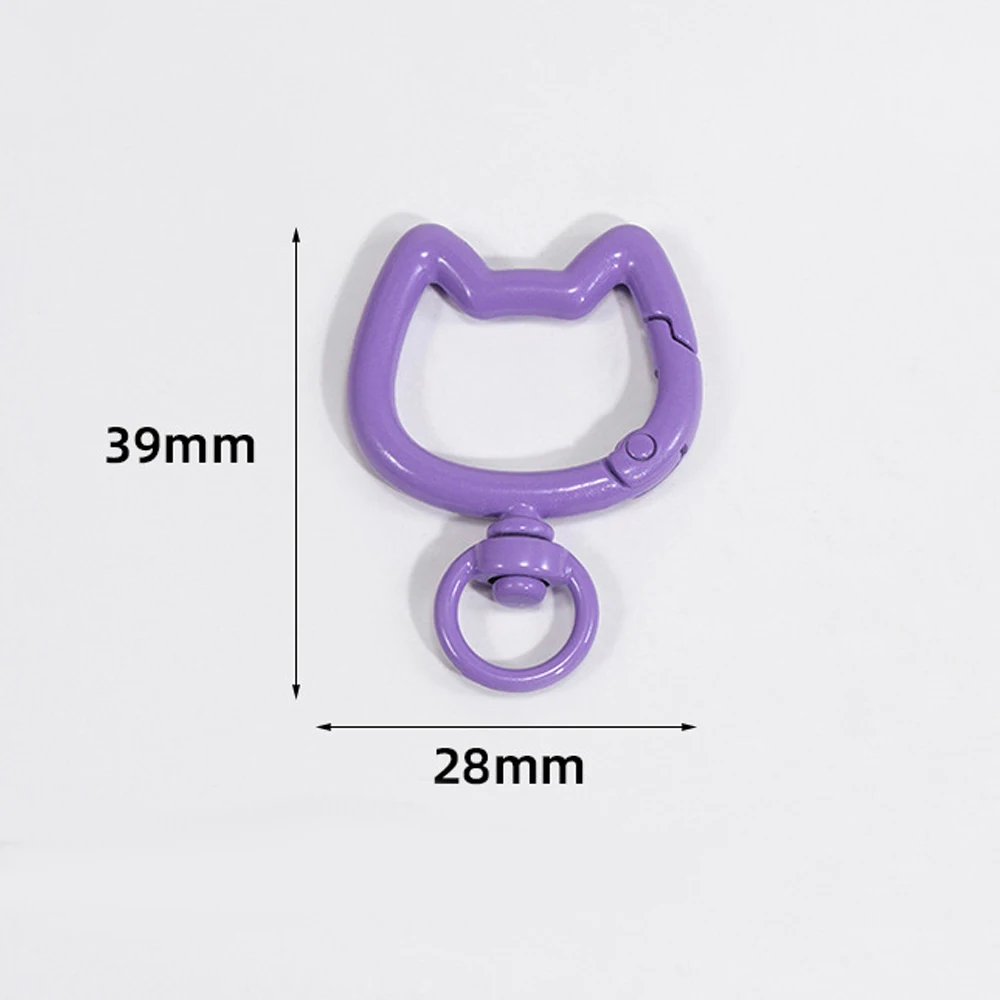5pcs Colorful Cute Cat Clasp Openable Connector Carabiner Key Chain For DIY Keychain Jewelry Making Supplies Crafts Accessories image 2