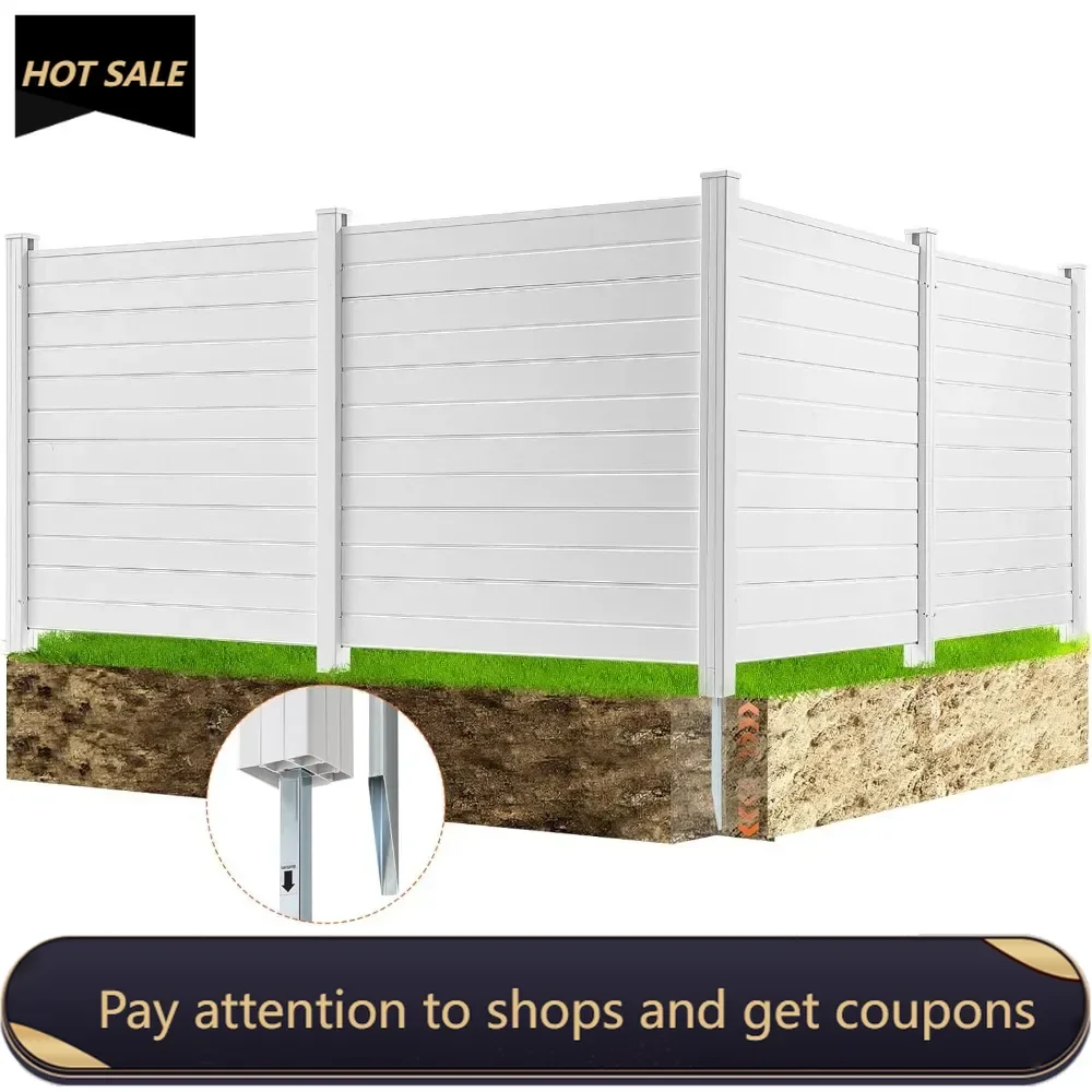 

Outdoor Privacy Screens, 50" W x 50" H Air Conditioner Fence, Pool Equipment Enclosure, Horizontal Vinyl Privacy Fence