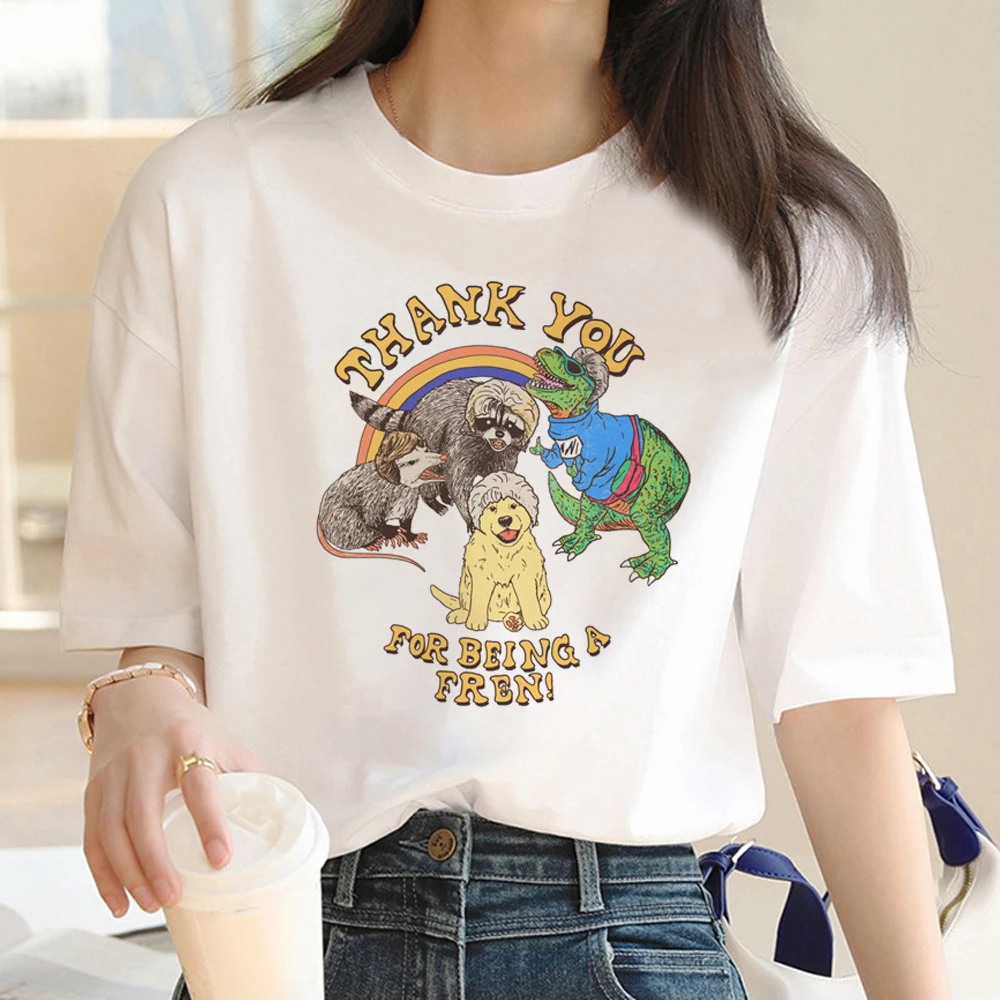 Straßen katzen T-Shirt Frauen Streetwear Harajuku Manga T-Shirt Mädchen 2000s Y2k Kleidung