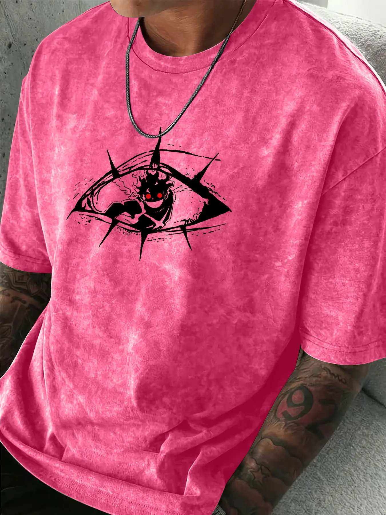 Dark Thorn Crow Compass Nordic Totem Print Men Vintage Washed Heavyweight Short Sleeve T Shirt Retro Street Hip Hop Cotton S-3XL