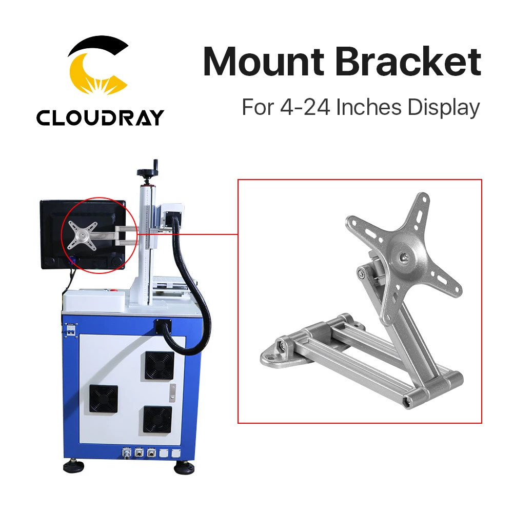 Cloudray Black & Silver TV Disply Mount Bracket 160*160mm for DIY Fiber Marking Machine 4-24 Inches Display Computer