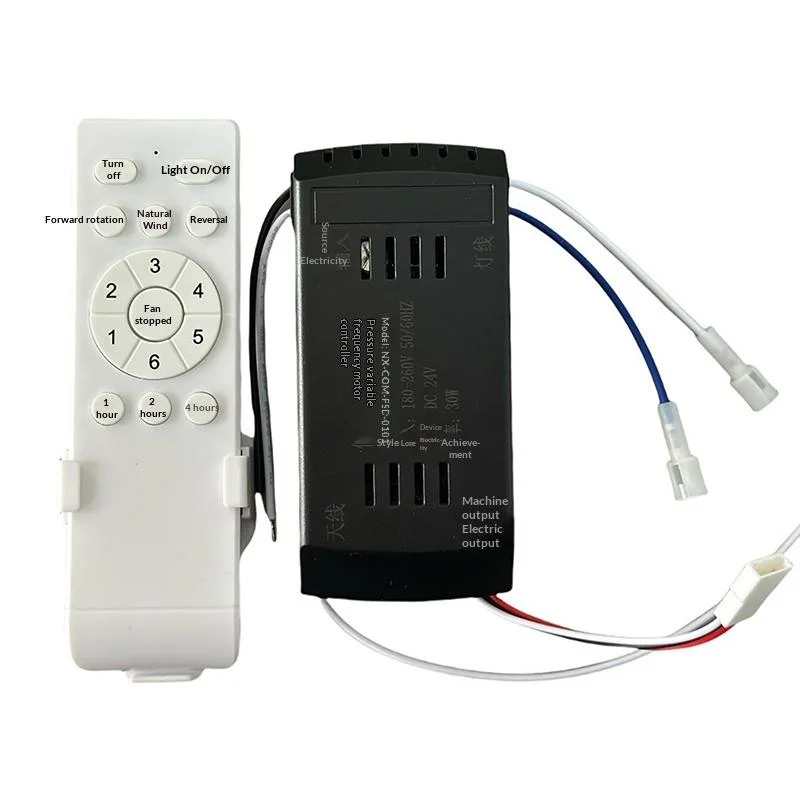1Set Remote Control With Receiver 6 Speed + Timing Low Voltage Frequency Conversion Ceiling Fan Remote Control Receiver