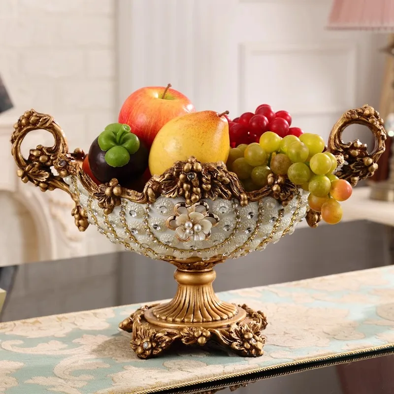 

European-style household fruit plate retro modern coffee table creative high-end fruit basket living room large dried fruit plat