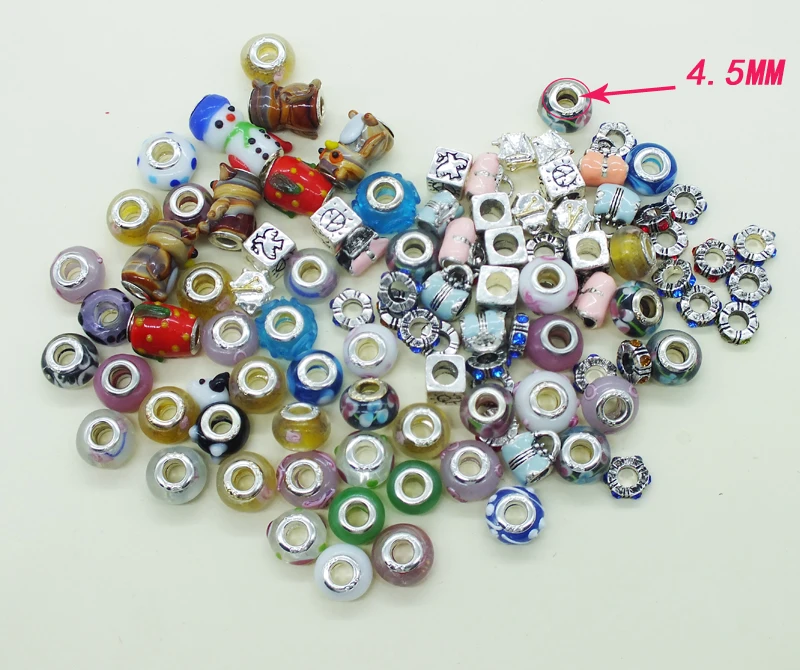 Wholesale (100PCS mix) charming  charismatic  pop  CHARMS. DIY  macro hole (4.5MM) bracelet  beads