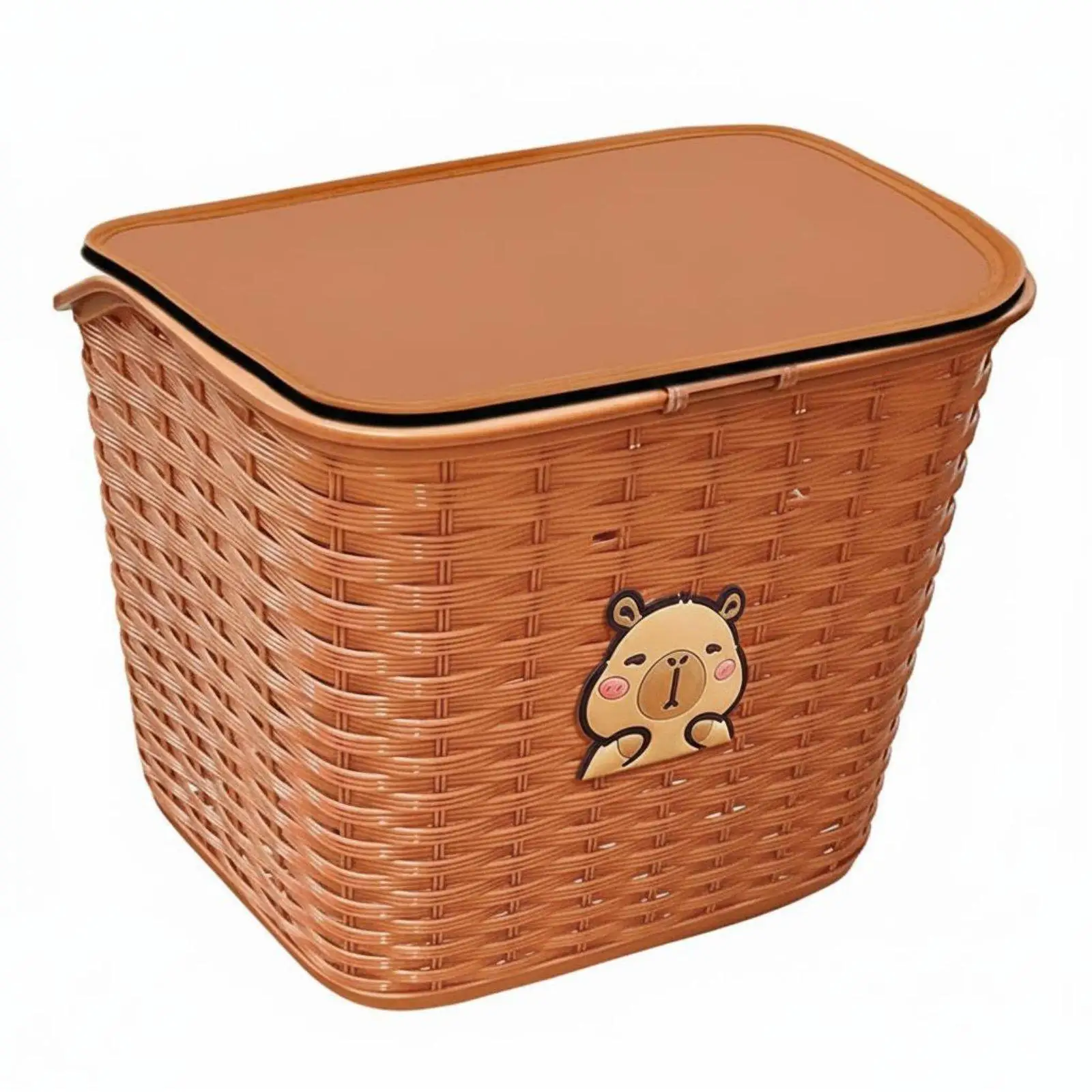 Rear Basket Large Capacity Rear Mount Cargo Basket Cute Cartoon Design for Commuters, Students, Commuting, Shopping, Grocery