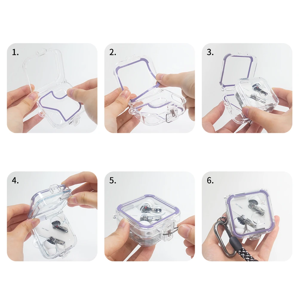 سماعة سماعات غطاء الكمبيوتر سماعة شفافة غطاء مع 5 أزواج سيليكون حلقة الحبل و المعادن هوك ل لا شيء الأذن 2