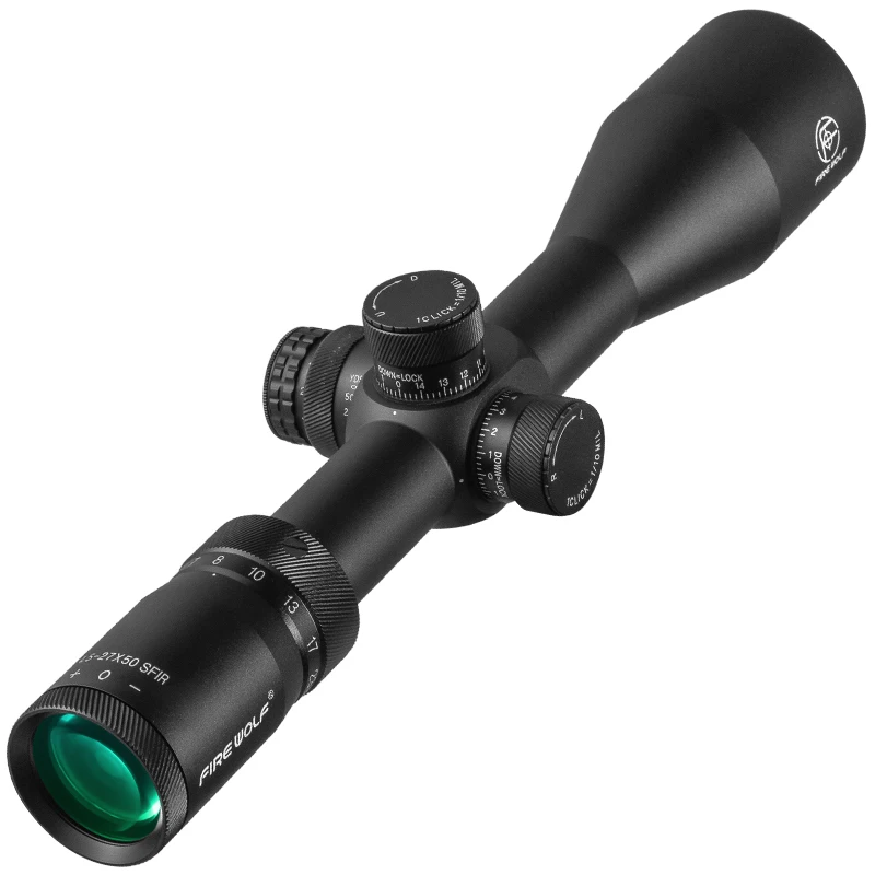 4.5-27X50 Tactical Rifle Optic Scope Sight with Fully Multi-green Coated Optics for Archery Hunting