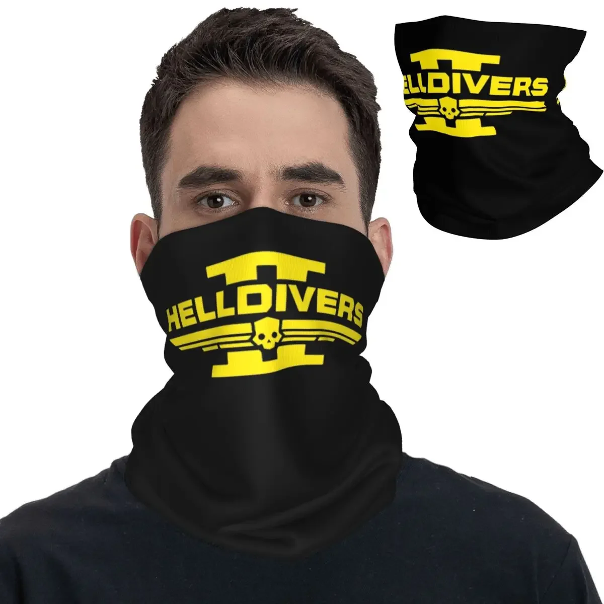 Helldivers Logo Bandana Neck Cover Printed Game Balaclavas Wrap Scarf Multifunctional Headband Running Unisex Adult Washable