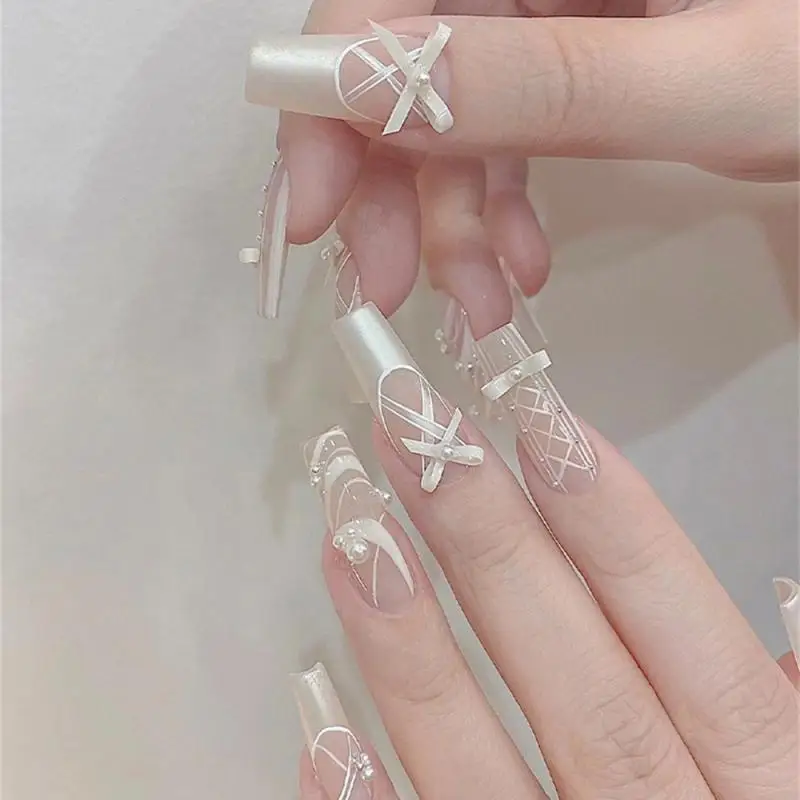 อุปกรณ์เสริมความงามและสุขภาพโบว์บัลเล่ต์เพ้นท์เล็บอุปกรณ์เสริมศิลปะแนวโน้มแฟชั่นเล็บ3D ทำเล็บ