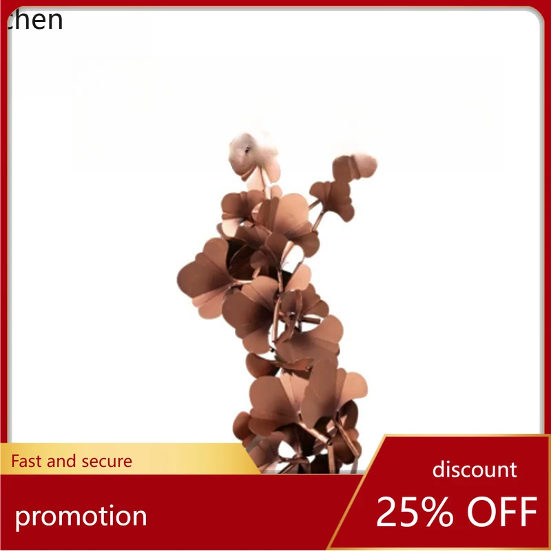 CZ Creative Three-Dimensional Ginkgo Leaf Sculpture Artwork Ornament for Hotel Clubhouse Exhibition Hall Model Room Decoration