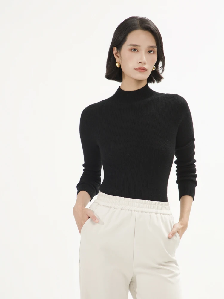 

Women 100% Cashmere Sweater Pullover Basic Bottom high quality Knitwear Slim Grace Autumn Winter Female Clothing Tops