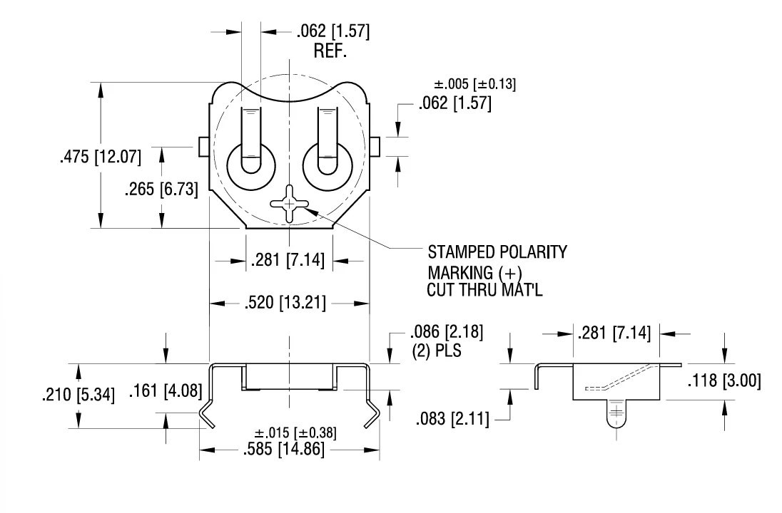 3001 Same CL1220 CR1220 BR1225 Button Battery Holder Keystone substitute
