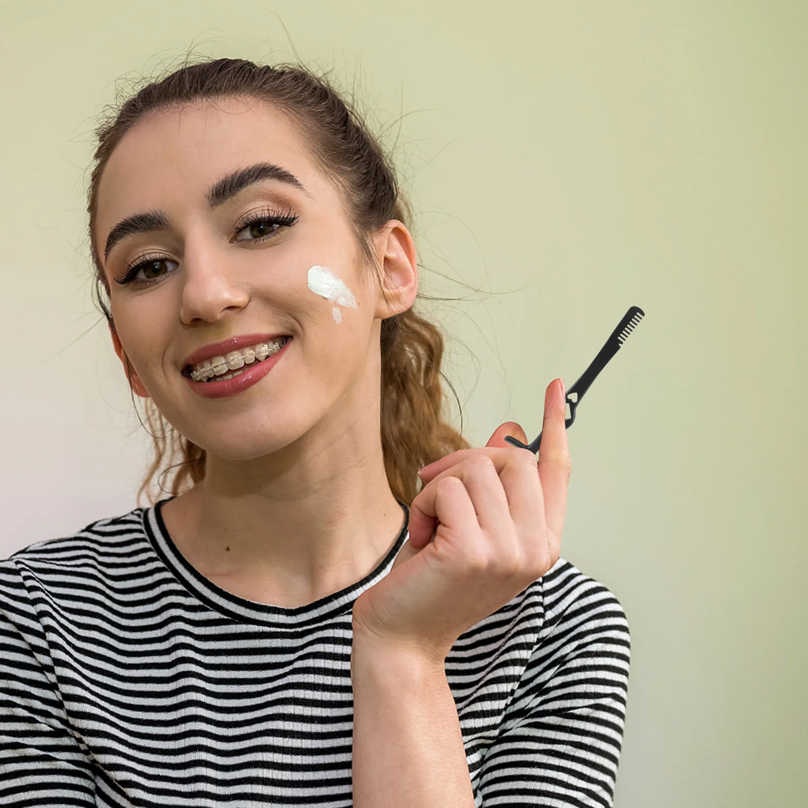 3 pçs pinça de cílios lash braçadeira de aço inoxidável aplicador de cílios postiços compacto multi funcional ferramenta lash para mulher