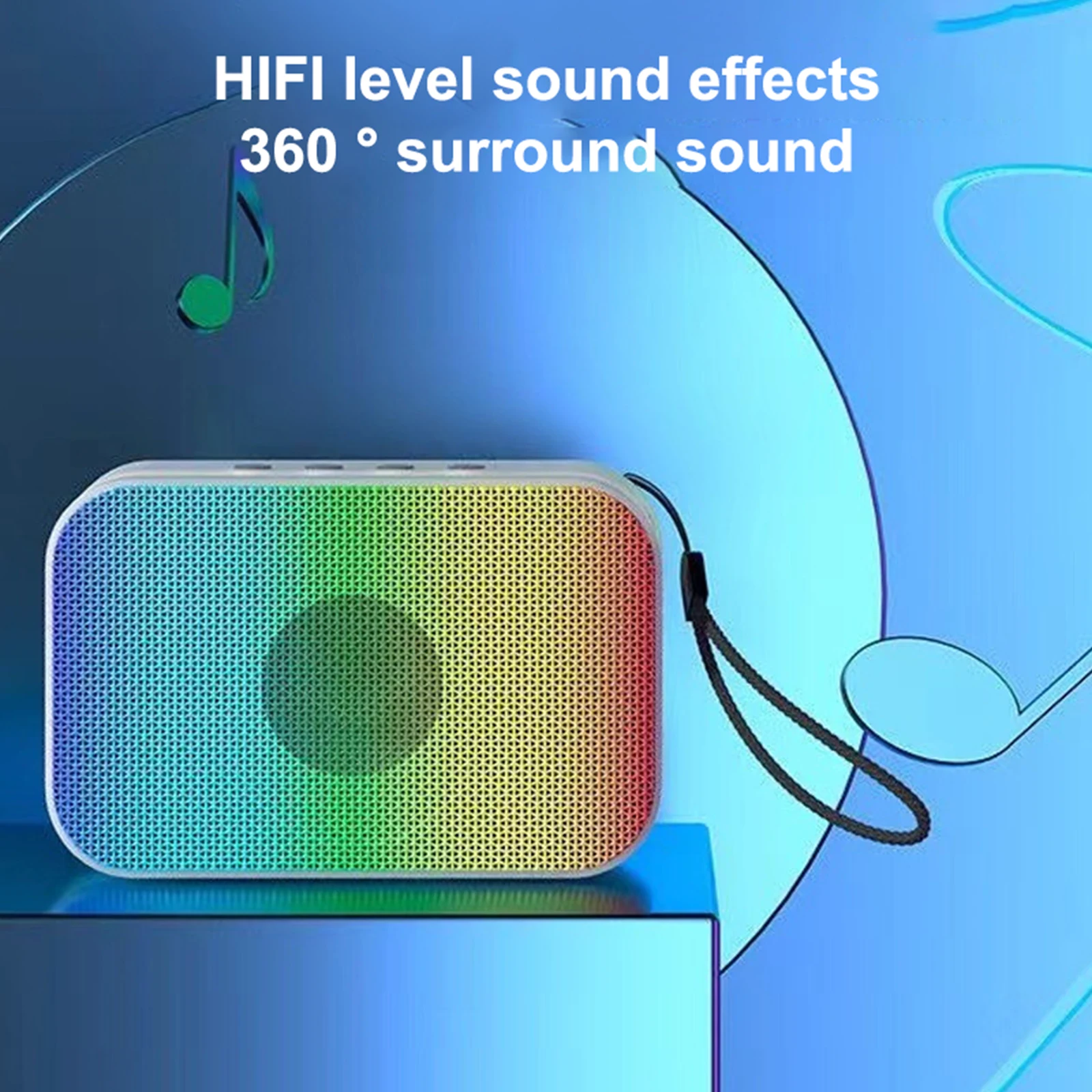 Bluetooth Subwoofer Multifunctional LED Atmosphere Outdoor Home Wireless Sports Fitness Speaker Portable Business Trip Unisex