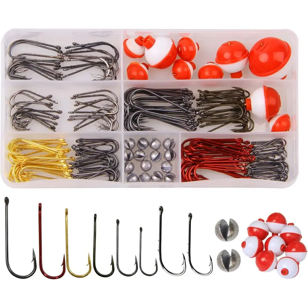 

Beginner's Fishing Tackle Kit, 215-Piece Set with Hooks, Bobbers, Sinkers, Ideal for Trout & Panfish Angling