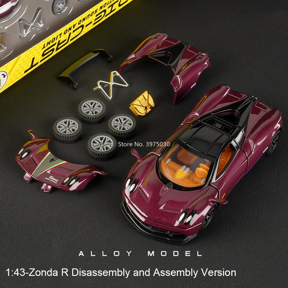 1:43 pagani zonda r toyota ae86 carros modelos de brinquedo liga diecast liberação rápida capô do motor modelo em miniatura para presentes de aniversário da criança