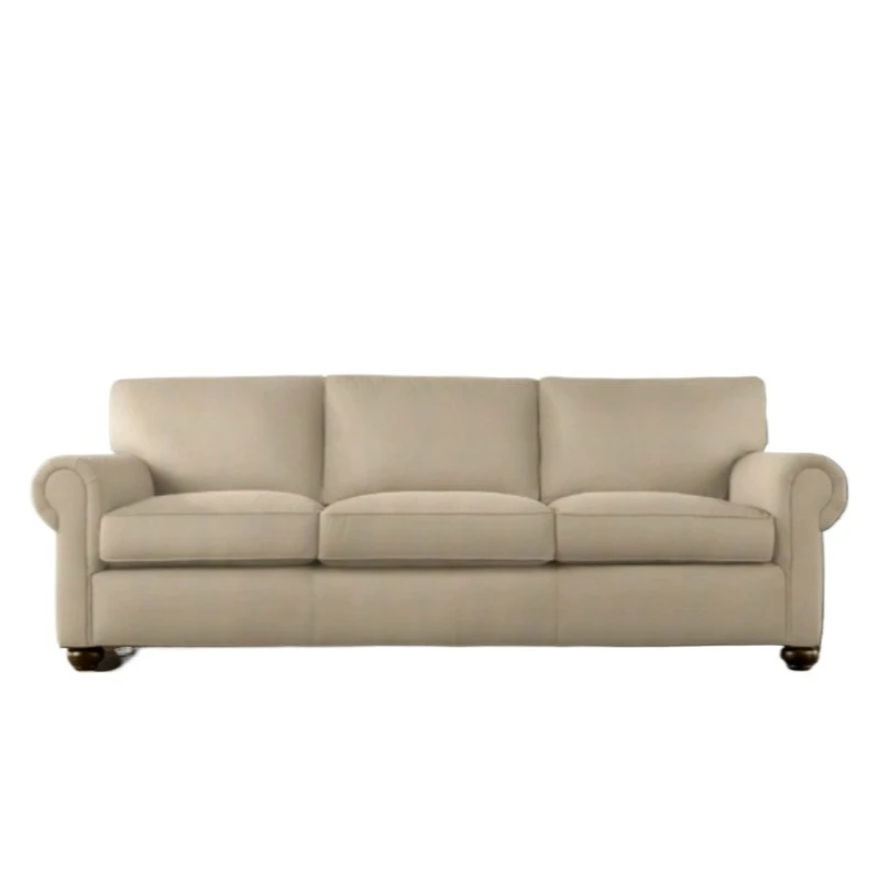 

Original single French country retro furniture British classical solid wood American simple linen sofa