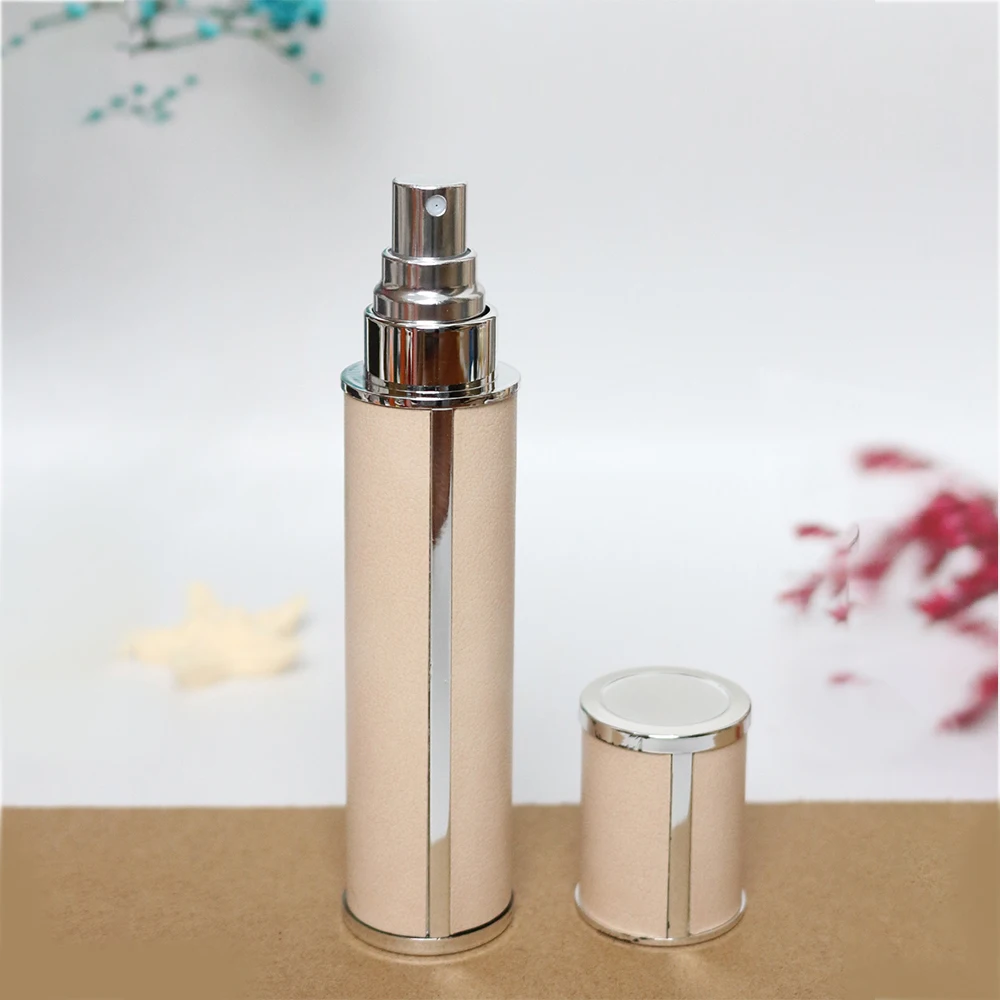 10ml Luxuriöse Lederumwickelte Glas-Parfümflasche, Tragbarer Mini Nachfüllbarer Parfüm-Zerstäuber, BPA-Freier Kosmetikbehälter