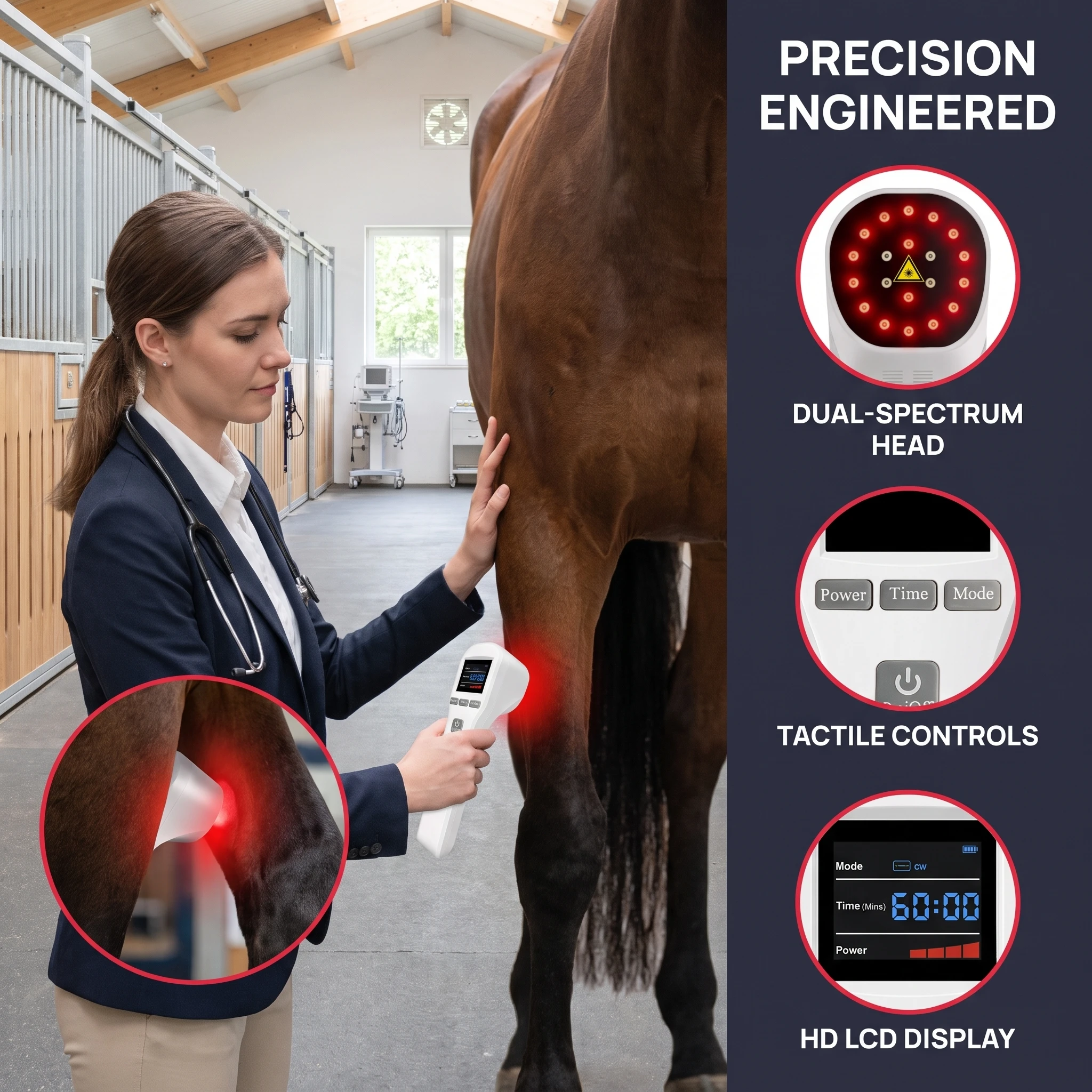 GOVW Red Light Cold LLLT Laser Therapy Device 650nm 808nm Class IV Professional NIR for Sprain Wound Injuries Healing Home Use