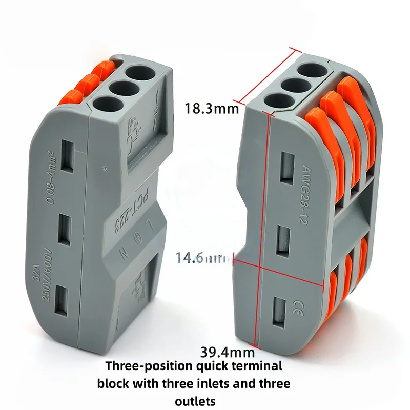 Accesorios para impresora 3D: conector de cable multifunción de dos posiciones, terminal de cableado rápido, con dos entradas y dos salidas
