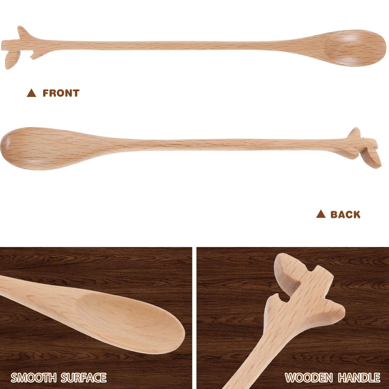 

2Pcs Wood Coffee Spoons Branch Style Long Handle Mixing Spoon Stirring Kitchen Utensils Household Beverage Tool