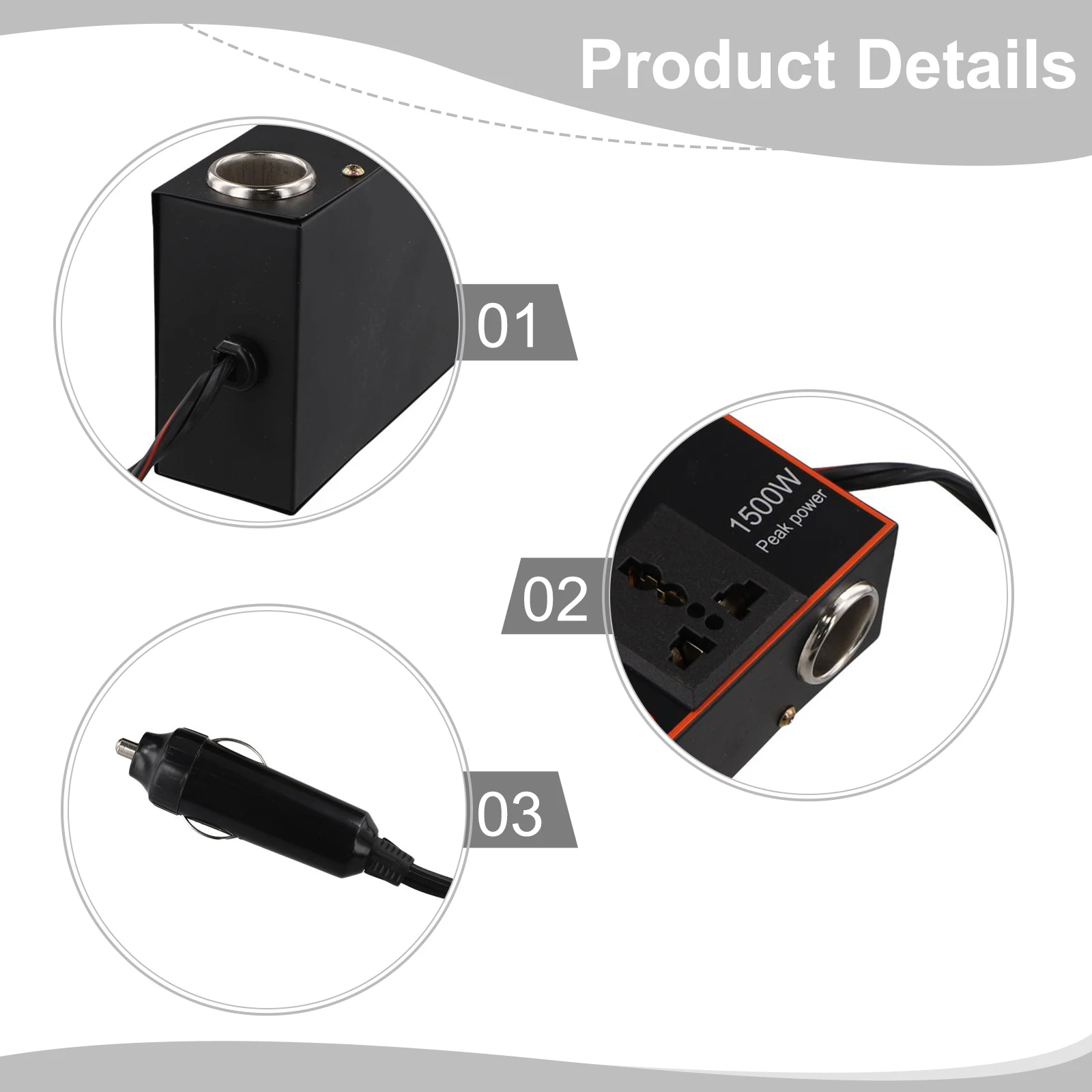Converter Adapter For Tablets For Dash for cams Parts Practical 12v/24V To DC 110V/220v High Conversion Rate Low Loss