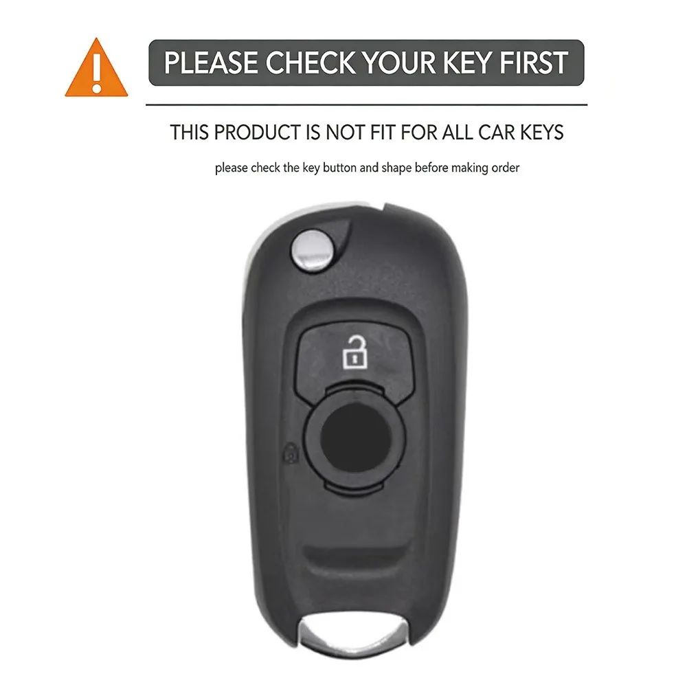 2 Bottons Racing Style Car Key Case Fob Cover for Opel Astra K Vauxhall for Buick Verano GT Excelle 2015-2020 Key Bag