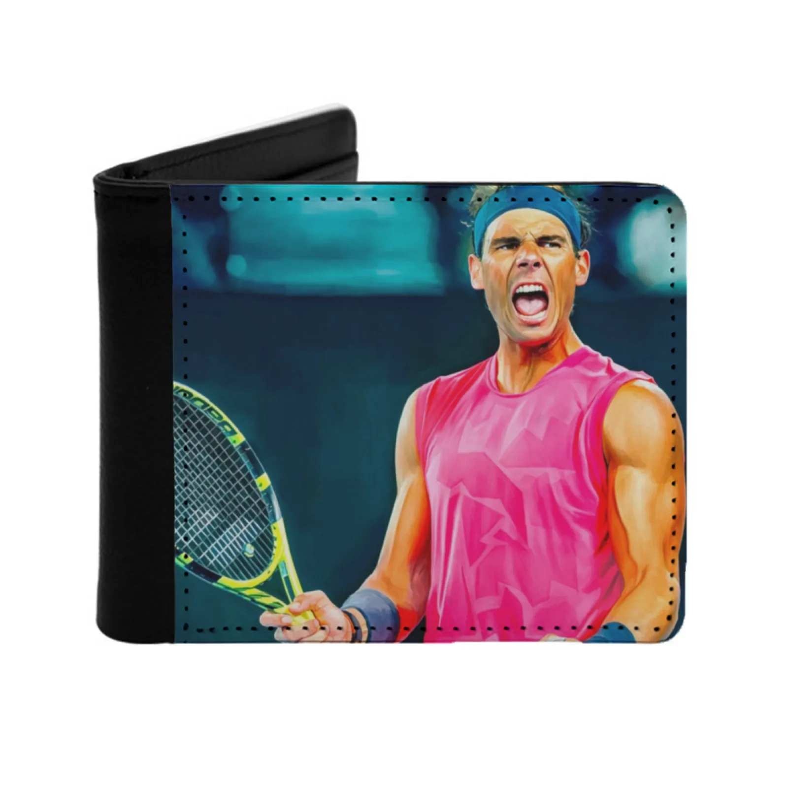 Rafa Nadal At Australian Open Digital Artwork Print Tennis Fan Short Men's Wallet Multifunction Purse Male Pu Leather Wallet