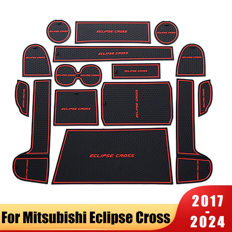 

For Mitsubishi Eclipse Cross PHEV 2017-2021 2022 2023 2024 Car Gate slot pad Door Groove Mat anti-slip Cup Pad Cover Accessories