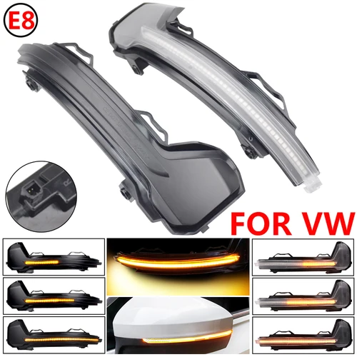 Imagen 2 del producto 2 piezas para VW Volkswagen Tiguan MK2 Touareg MK3 2017 2018 2019 2020 luz LED intermitente dinámica espejo intermitente