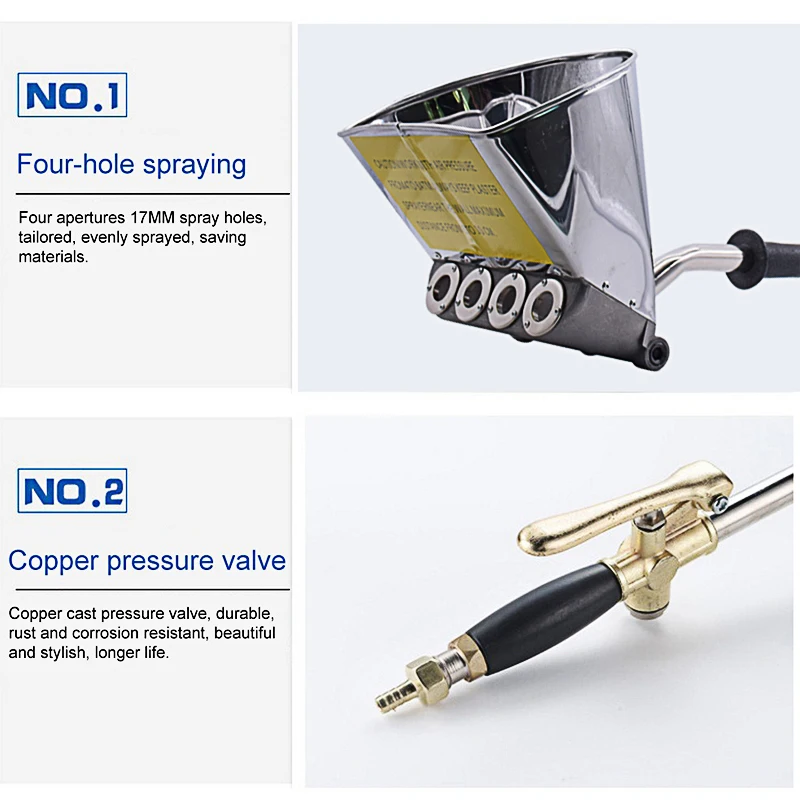 Pneumatic Cement Mortar Spray Gun Wall And Roof Rapid Blasting Mortar Cement Wall Paint Spray Machine Roof Spray Gun