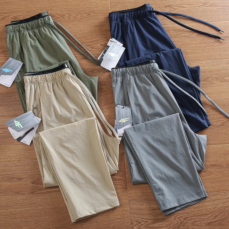 

Outdoor Lightweight Summer Men's Thin Breathable Waterproof Qui Dry Straight Casual Long Pants Trendy Loose Fit Leisure Tro...